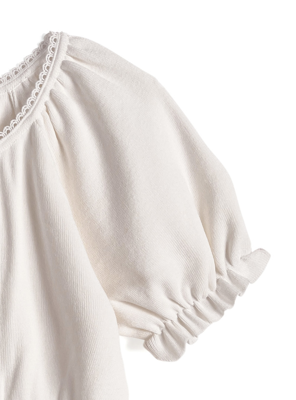 リボンフリルニットトップス