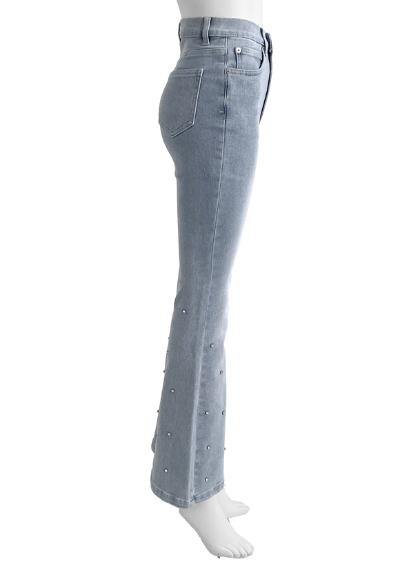 ビジューデニムフレアパンツ