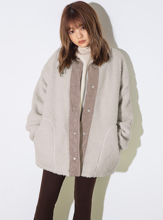 キルトXボアリバーシブルブルゾン