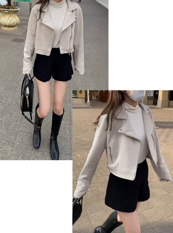 ショート丈スエードライダースジャケット