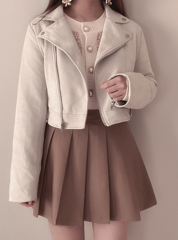 ショート丈スエードライダースジャケット