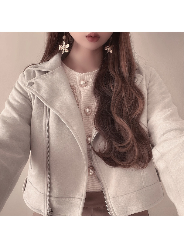 ショート丈スエードライダースジャケット