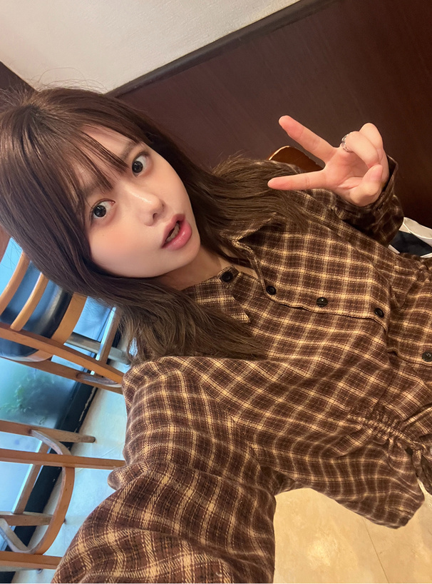 チェック柄フロントドロストシャツ