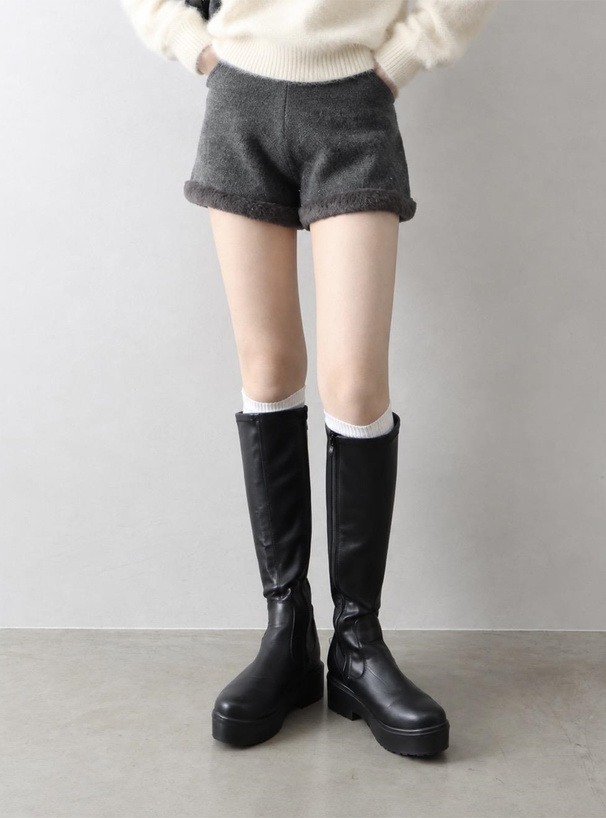 ファーニットショートパンツ