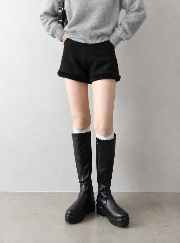 ファーニットショートパンツ