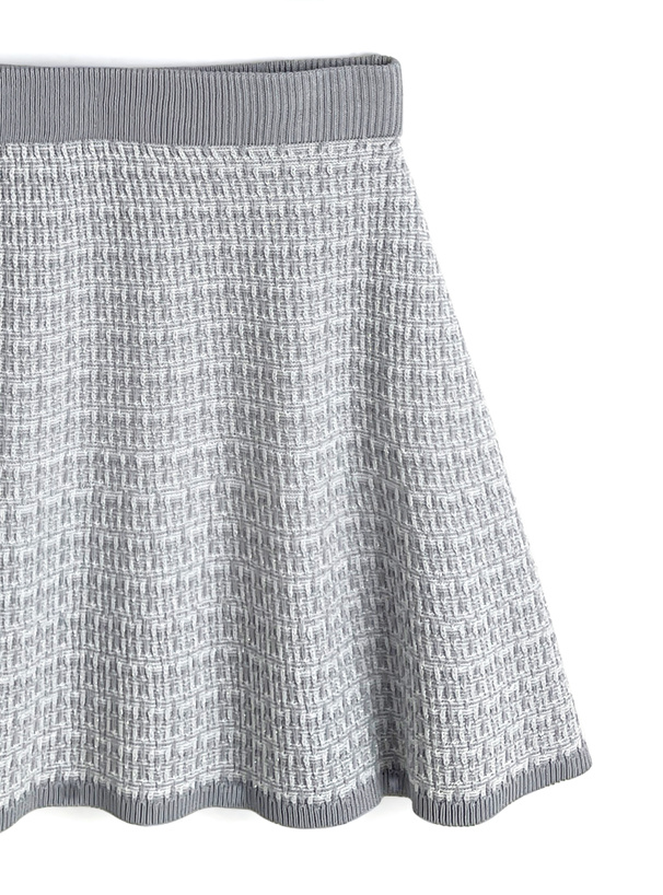 ツイードニットカーディガン×フレアスカートセットアップ