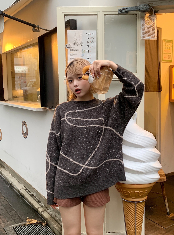 ジャガードデザインラメニットプルオーバー[fs15] | レディース