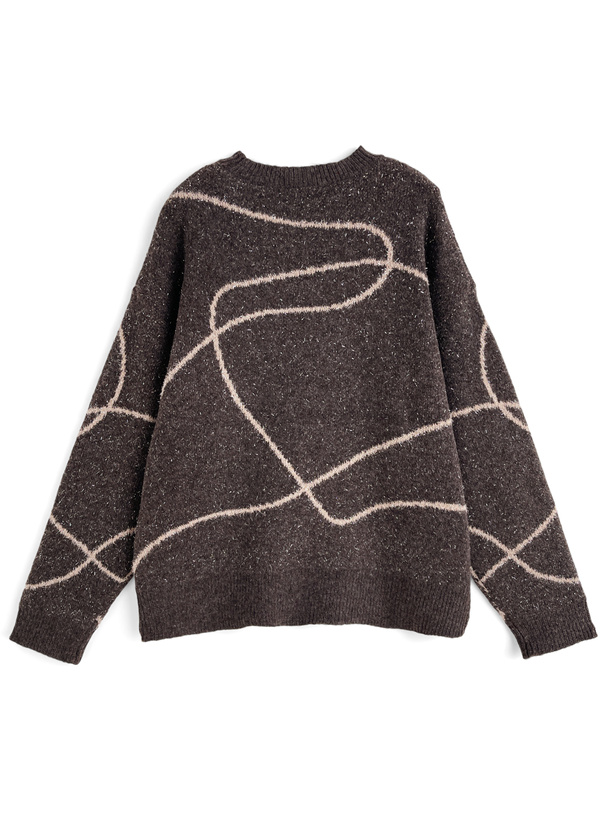 ジャガードデザインラメニットプルオーバー