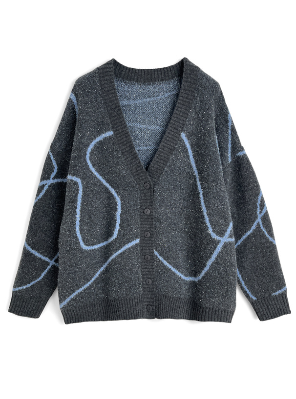 ニュアンス柄ラメニットカーディガン