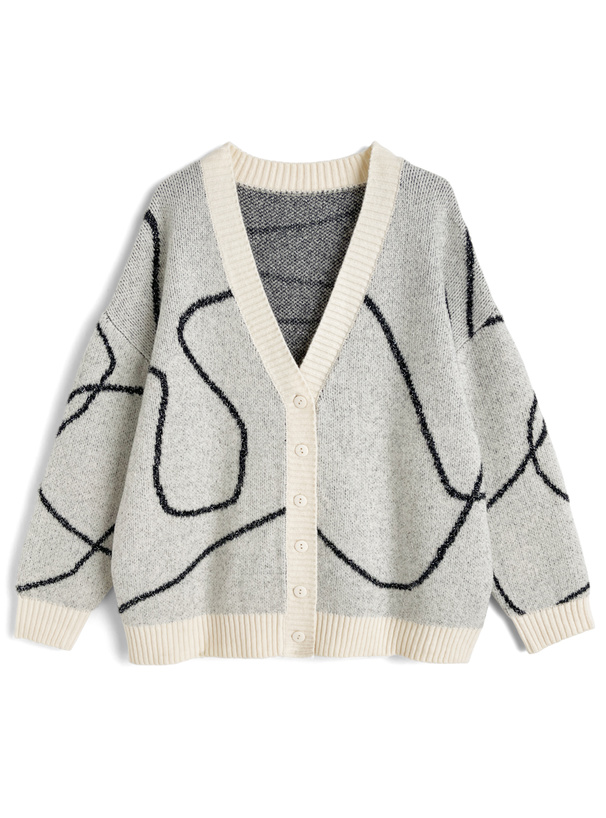 ニュアンス柄ラメニットカーディガン