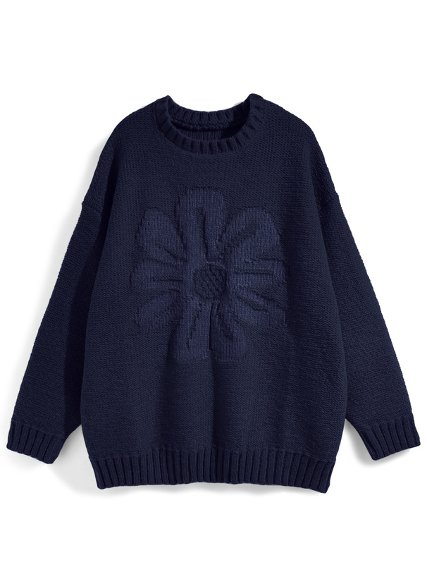 フラワージャガードニットトップス