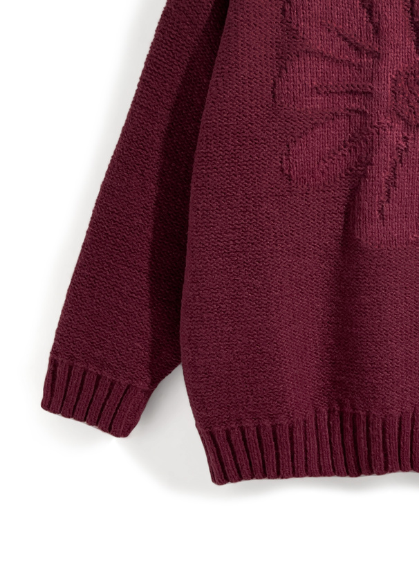 フラワージャガードニットトップス