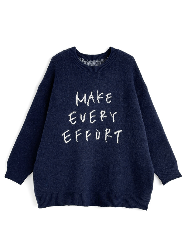 ジャガードロゴニットトップス