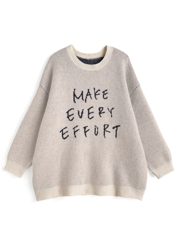 ジャガードロゴニットトップス