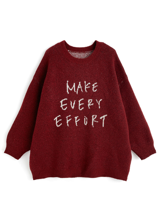 ジャガードロゴニットトップス