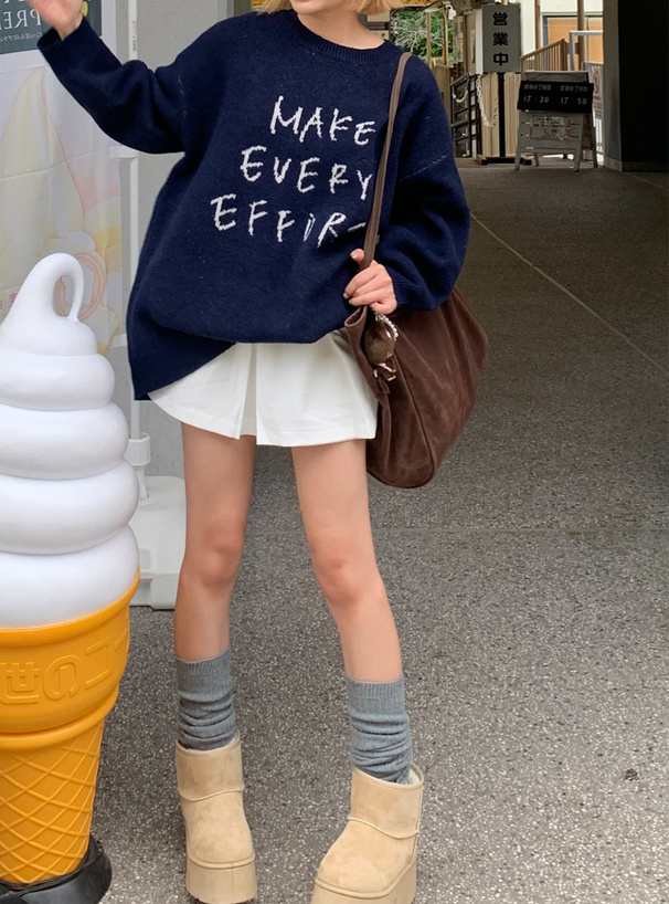 ジャガードロゴニットトップス