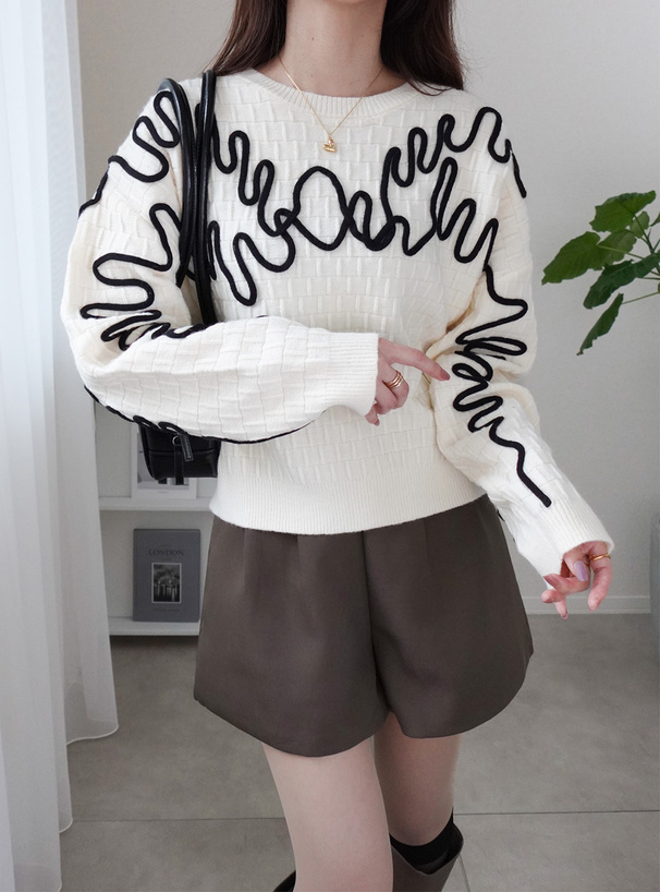 コード刺繍ニットトップス[fs24] | レディースファッション通販の