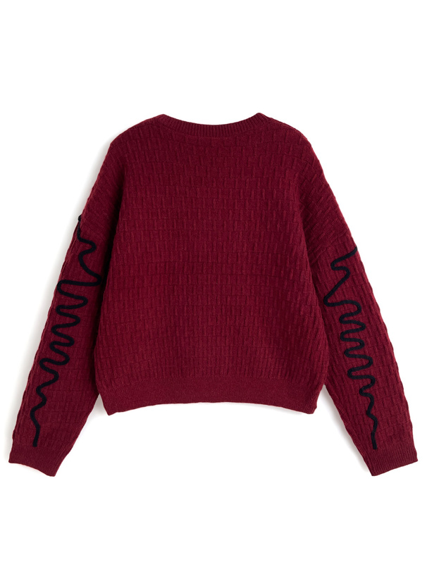 コード刺繍ニットトップス