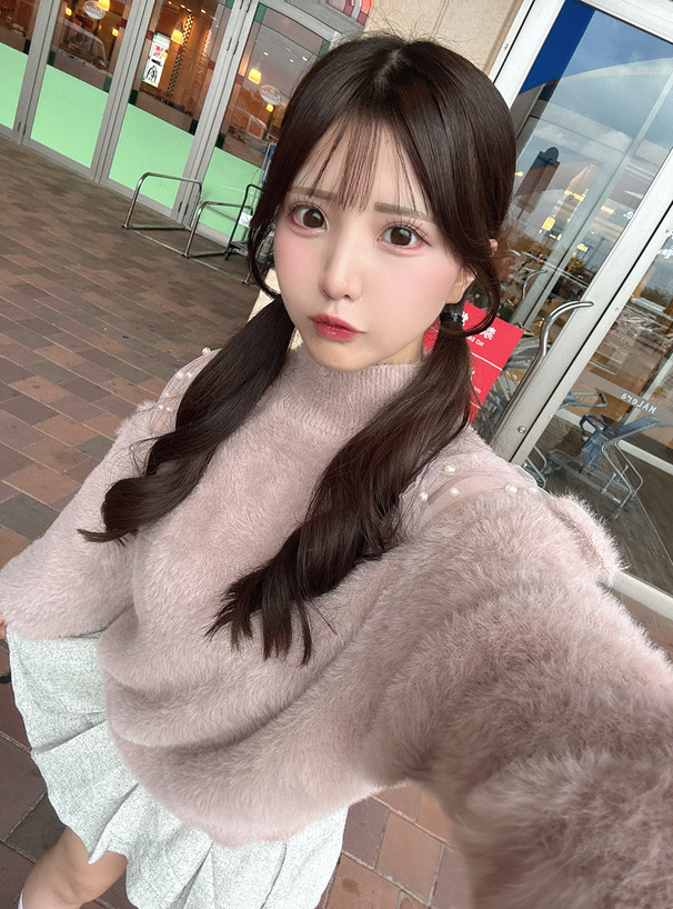 ショルダーチュールパールリボンシャギーニットトップス