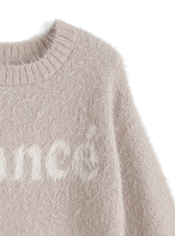 ラメシャギーロゴニットトップス