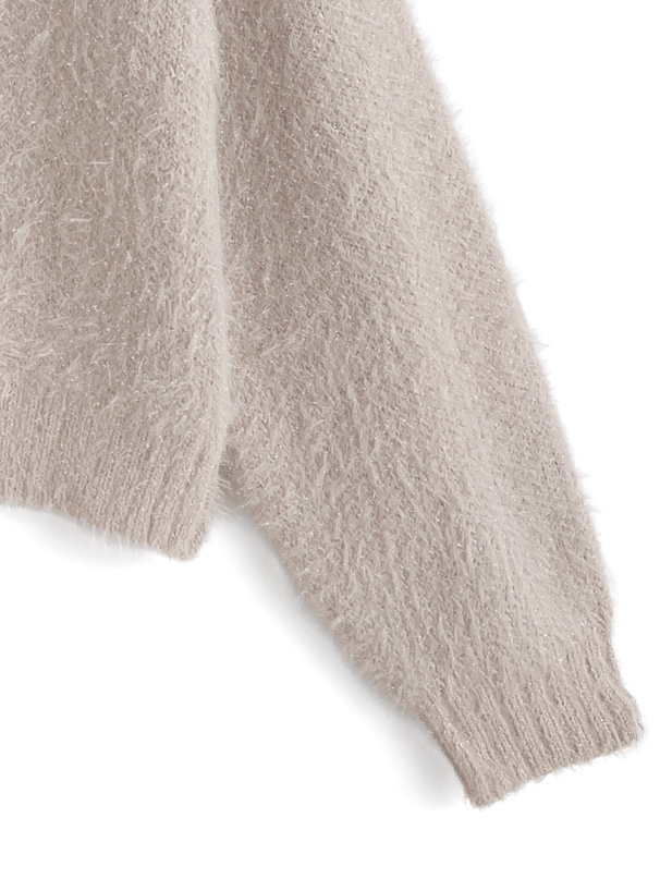 ラメシャギーロゴニットトップス