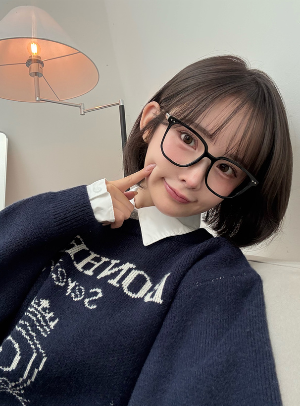 2Way襟付きロゴジャガードニットトップス