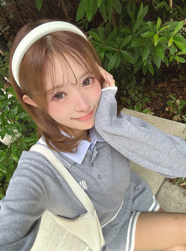 ポロニットトップス×インパン裏地付きプリーツミニスカートセットアップ