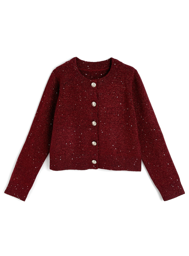 スパンコールラメニットカーディガン