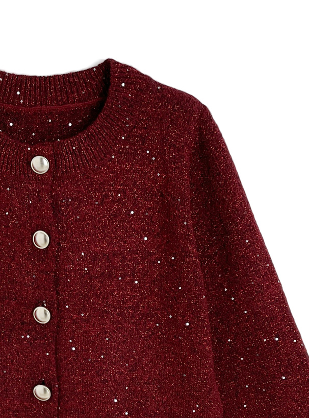 スパンコールラメニットカーディガン
