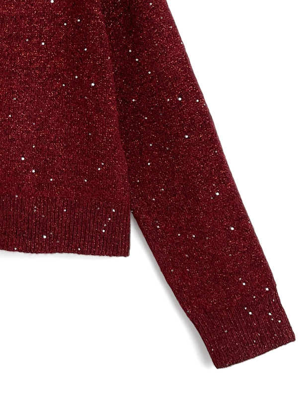 スパンコールラメニットカーディガン