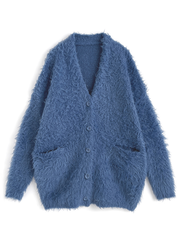 ルーズブークレニットカーディガン