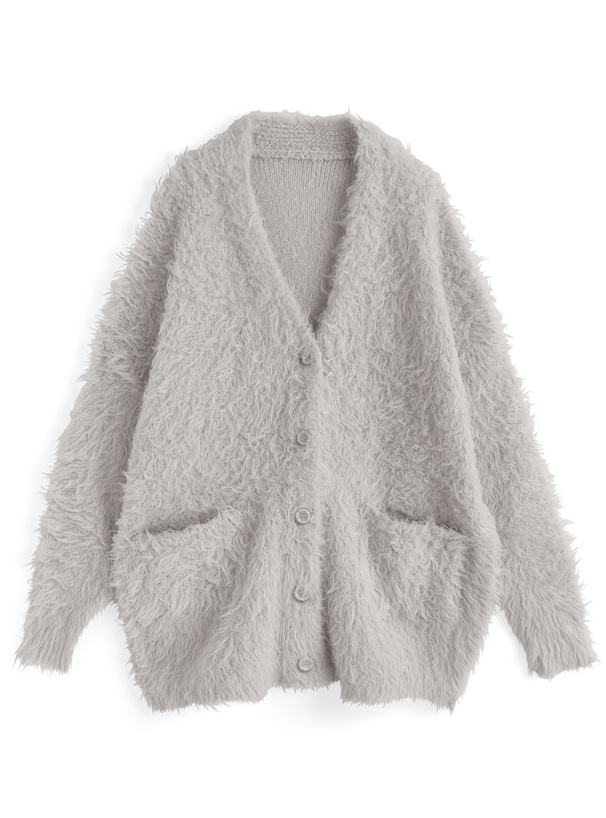 ルーズブークレニットカーディガン