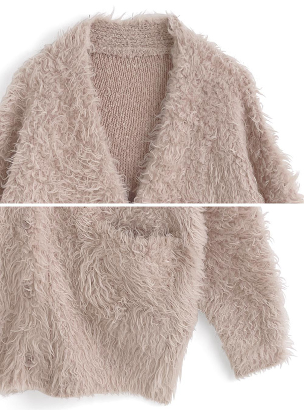 ルーズブークレニットカーディガン