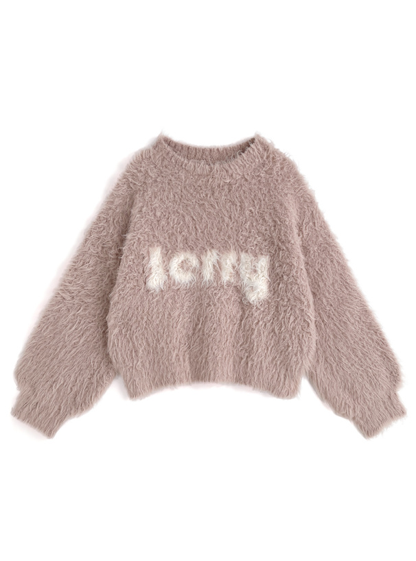 ロゴブークレニットトップス