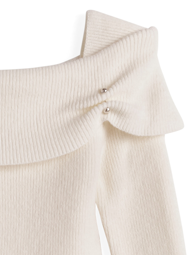 オフショル トップス パールオフショルダーニットトップス[fs43] | レディースファッション