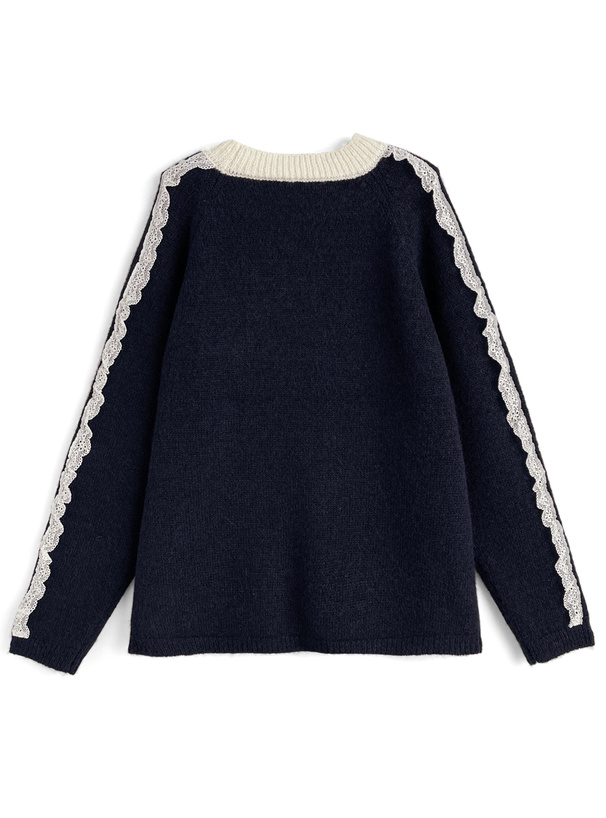 レースラインロゴニットトップス