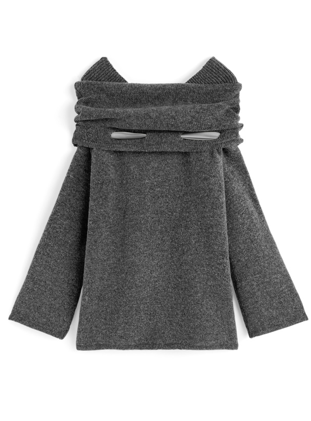 オフショルダーリボンニットトップス