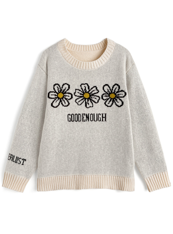 フラワーロゴニットトップス