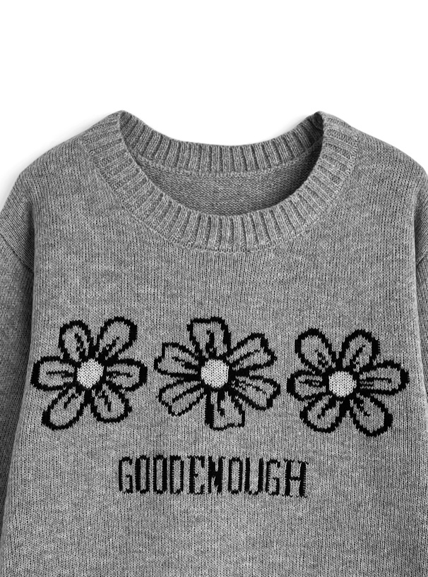 フラワーロゴニットトップス