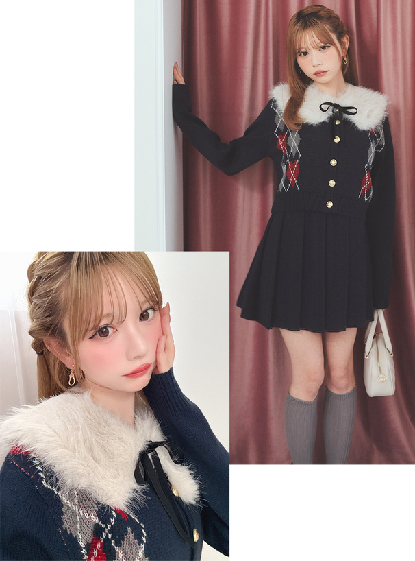 極美品　近年　パーリーゲイツ　セットアップ　アーガイル　PG柄　ニット　スカート PEARLY GATES パーリーゲイツ アーガイル柄 セットアップ 美品 【公式