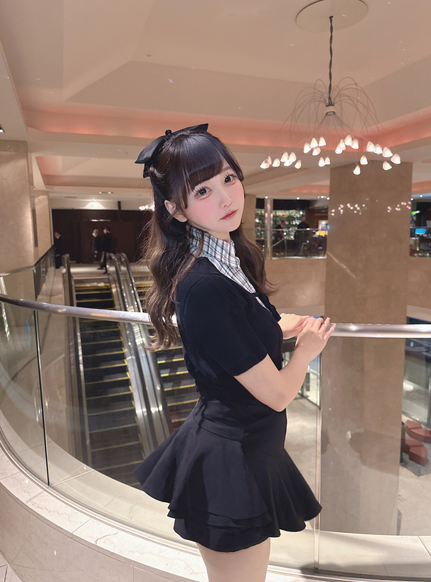 シャツレイヤード風リブニットトップス