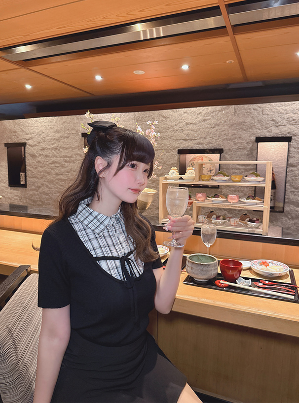 シャツレイヤード風リブニットトップス