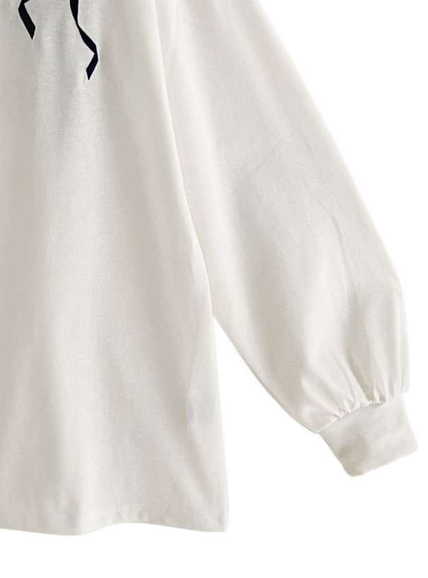 リボン刺繍ロンT[fu113] | レディースファッション通販のグレイル(GRL