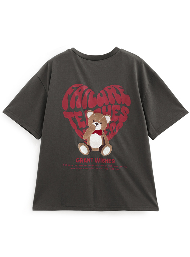 ハートロゴくま刺繍Tシャツ