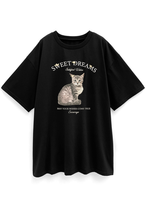 ローズキャットTシャツ[fu190]