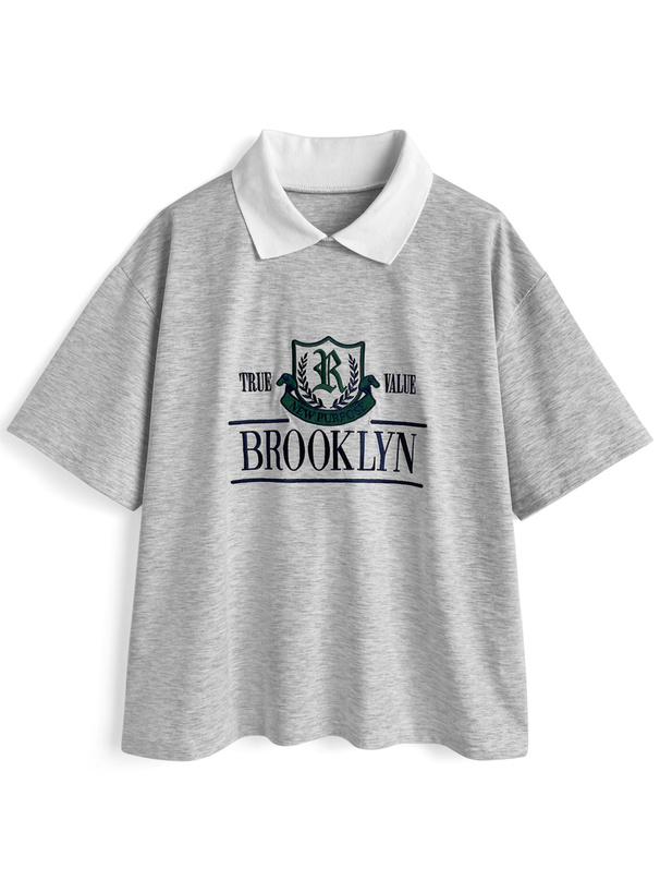 エンブレムロゴ刺繍ポロTシャツ