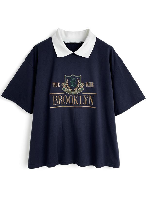 エンブレムロゴ刺繍ポロTシャツ