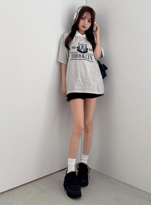 エンブレムロゴ刺繍ポロTシャツ