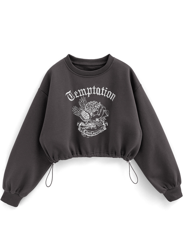 エンジェルプリントドロストスウェットトップス