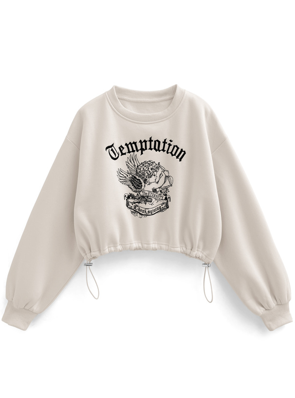 エンジェルプリントドロストスウェットトップス